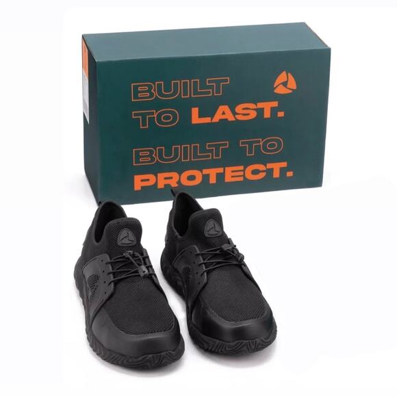 The Invincible Shoe Defender 2.0 Black Steel-Toe Work Shoes US 5.5 / EU 38 - Picture 1 of 7
